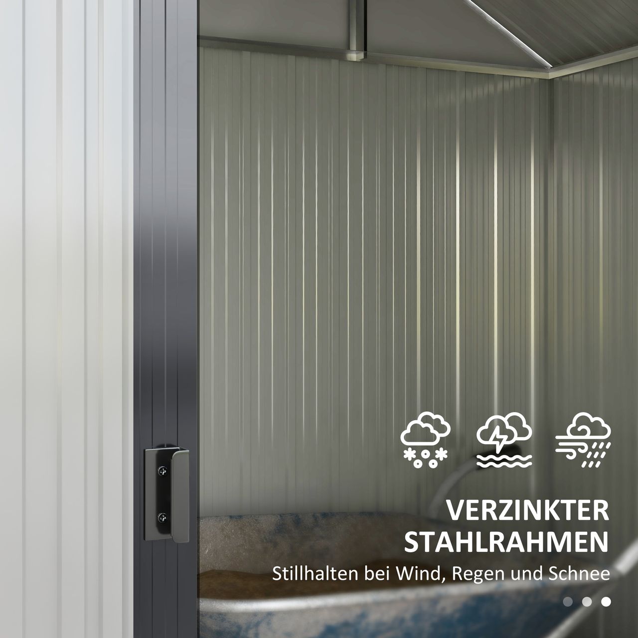 Outsunny Gerätehaus aus Stahl, 2,7 m² Geräteschuppen mit UV-Schutz, Dunkelgrau