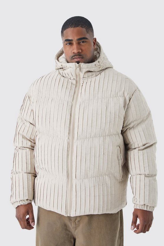 Plus Steppjacke mit Kapuze