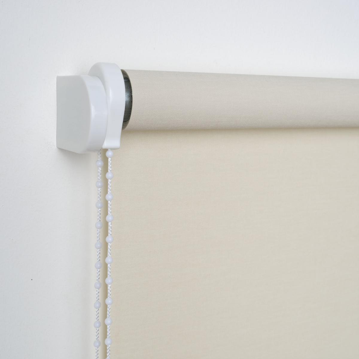 Bella Casa Seitenzugrollo Kettenzugrollo Volantrollo Rollo Eckig Verdunklung 162 x 180 cm beige für Fenster