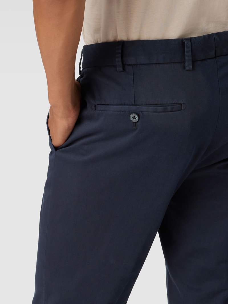 Regular Fit Chino im unifarbenen Design Modell 'Tilo' in marineblau