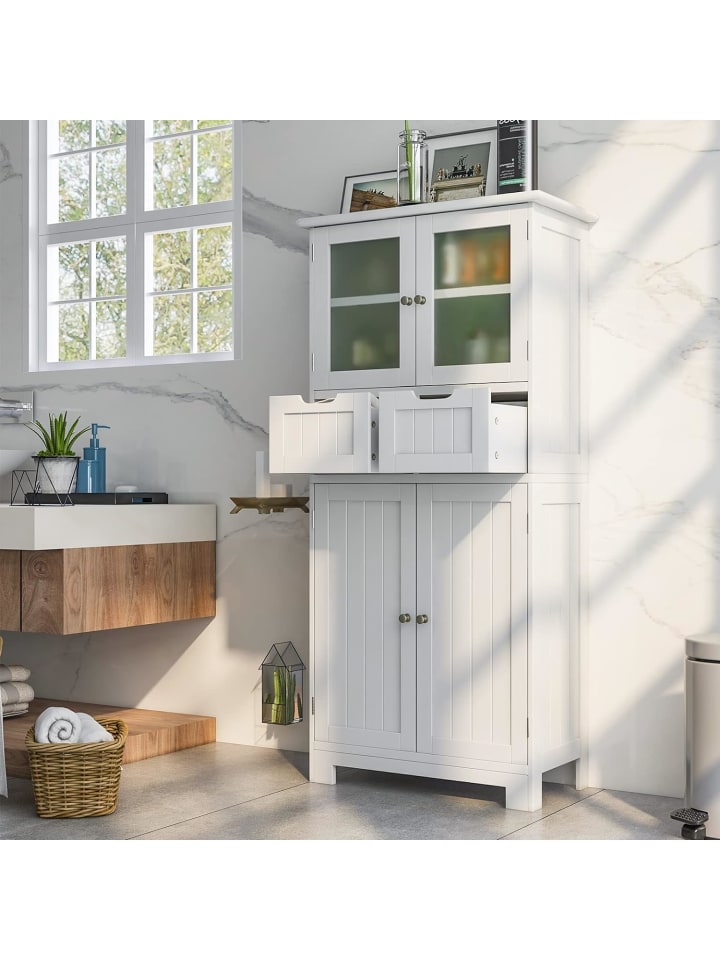 COSTWAY Badschrank mit 2 Schubladen in Weiß günstig kaufen onesize
