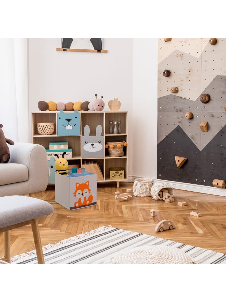 relaxdays Aufbewahrungsbox in Beige/ Orange - (B)33 x (H)33 x (T)33 cm günstig kaufen onesize