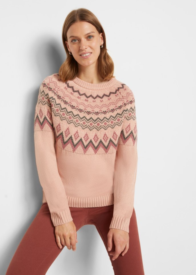Hochgeschlossener Norweger-Pullover