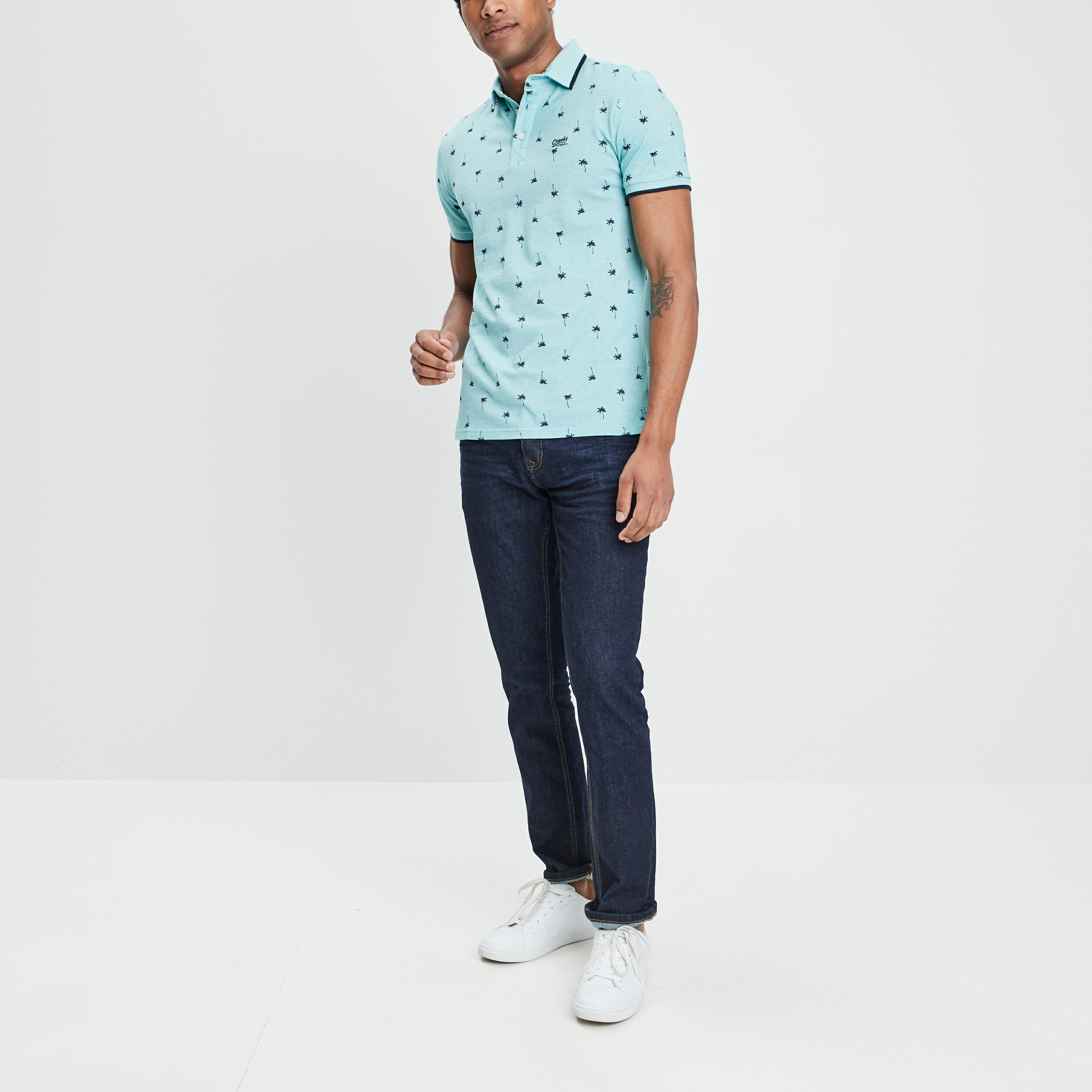 Polo manches courtes Creeks vert turquoise homme | La Halle