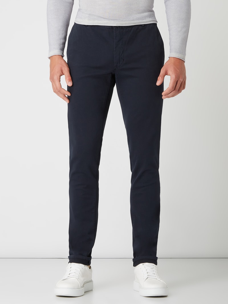 Slim Fit Chino mit Stretch-Anteil Modell 'Transit' in marineblau