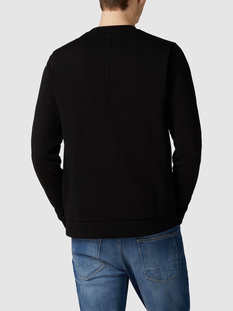 Sweatshirt mit Label-Stitching Modell 'Salbo' in schwarz
