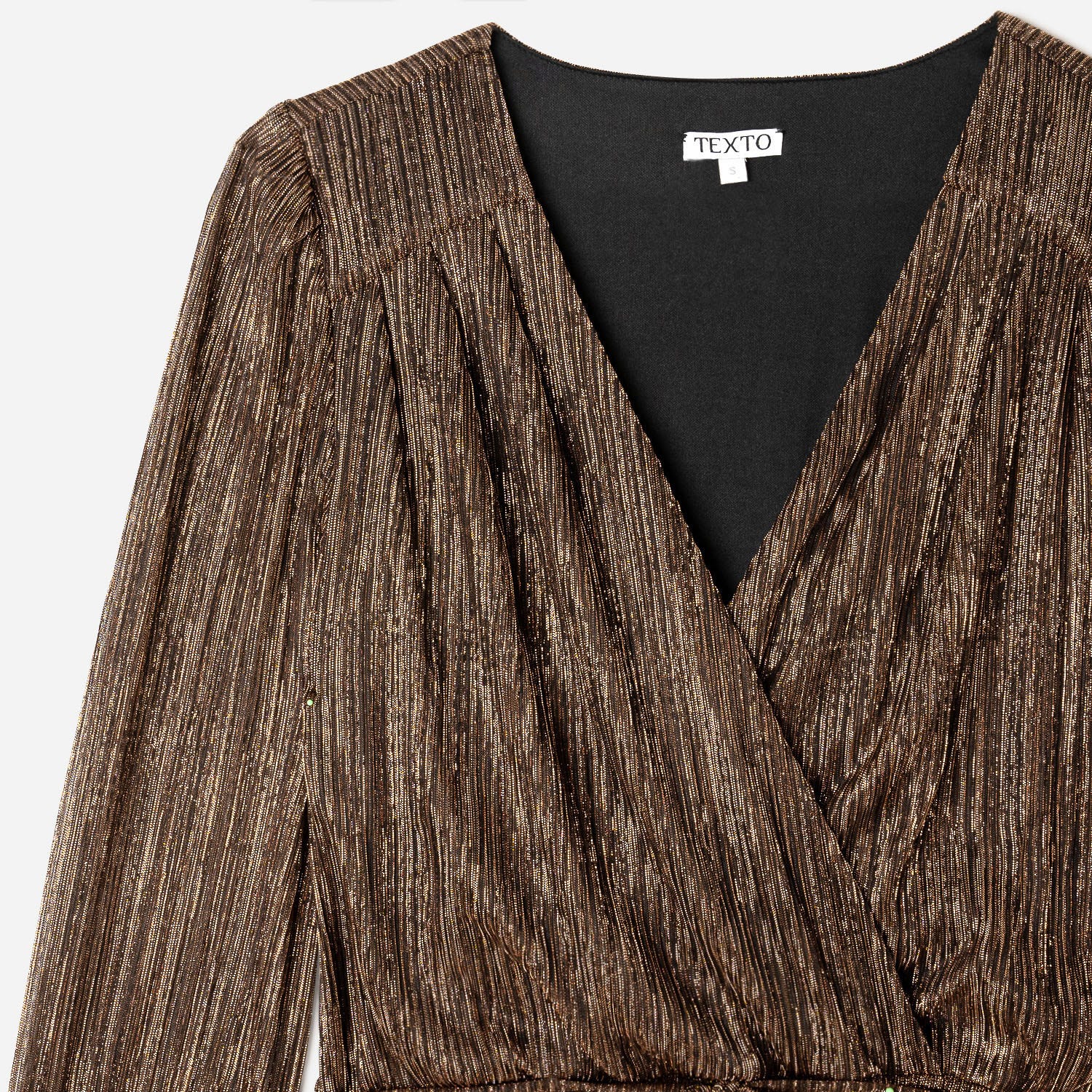 Robe courte doré foncé plissée