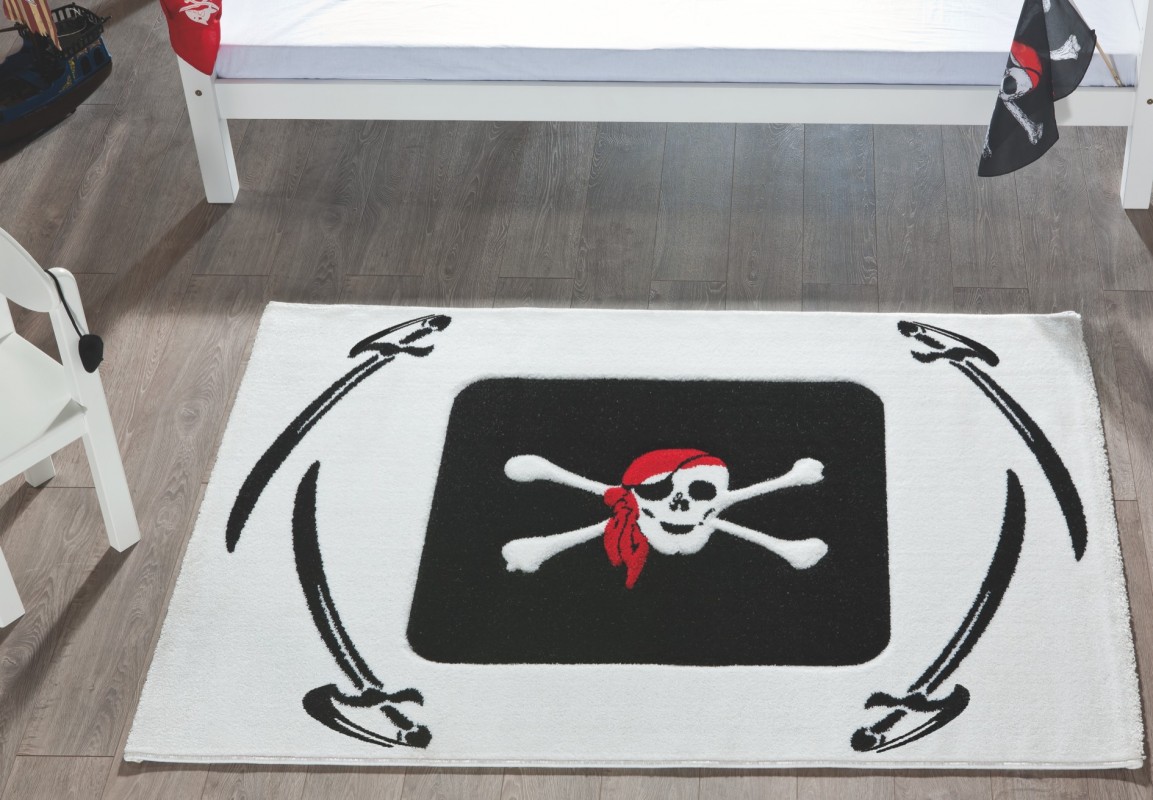 Relita Kinderteppich 170 x 120 cm, Pirat, schwarze Säbel