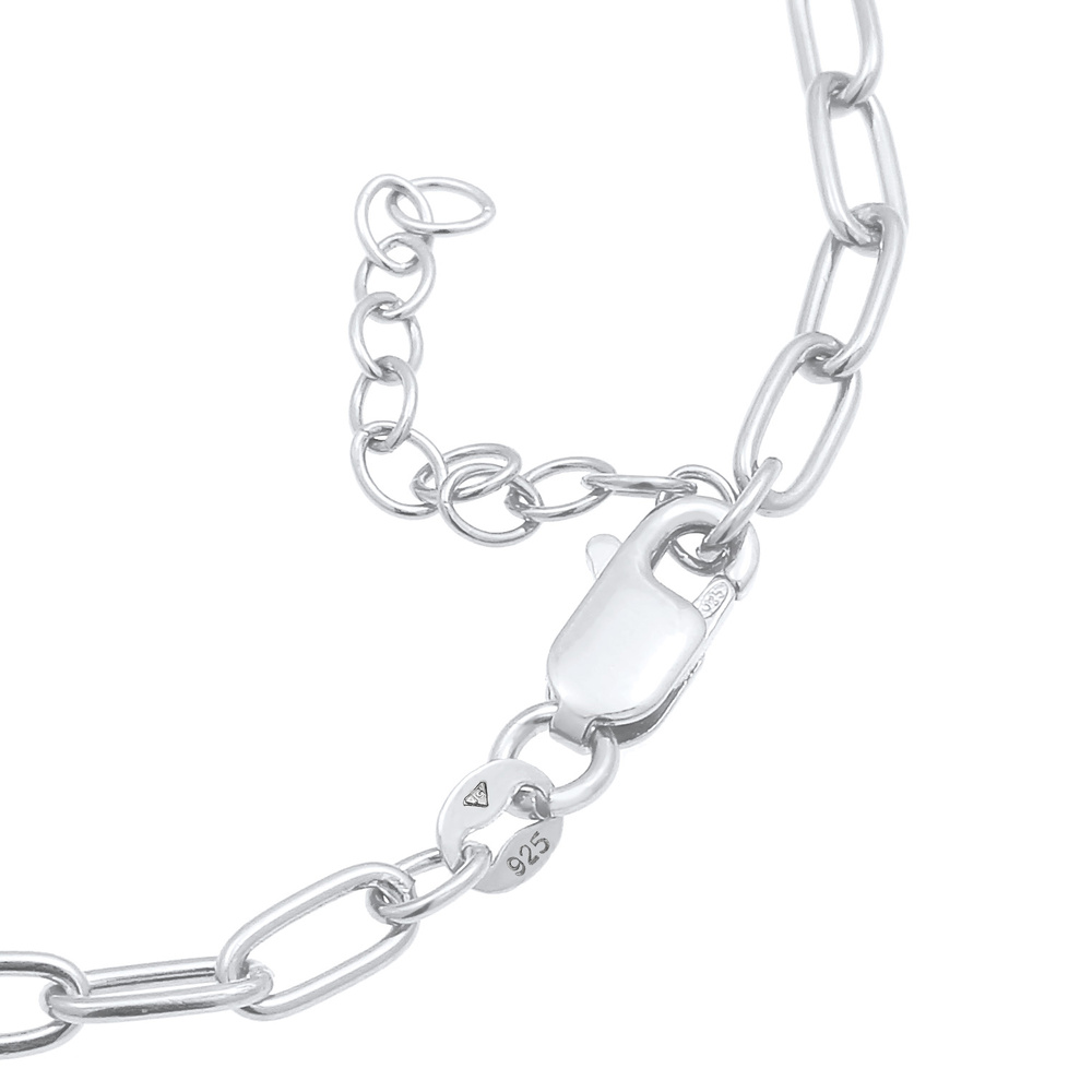 Elli Elli Bracelet Chaîne maille coeur pour femme tendance ovale en argent sterling 92 Bracelet