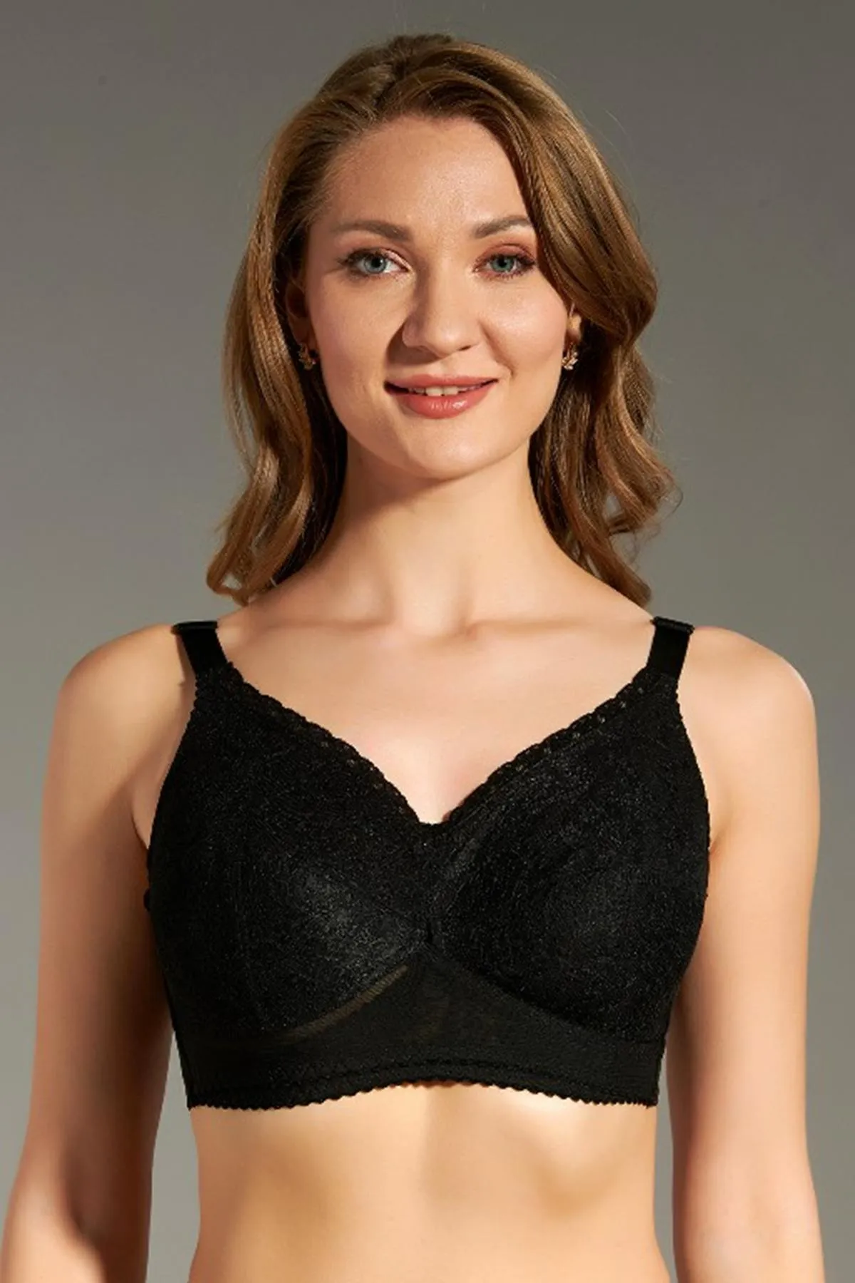 C&City  Minimizer-BH mit Tülldetails, C12306, Schwarz