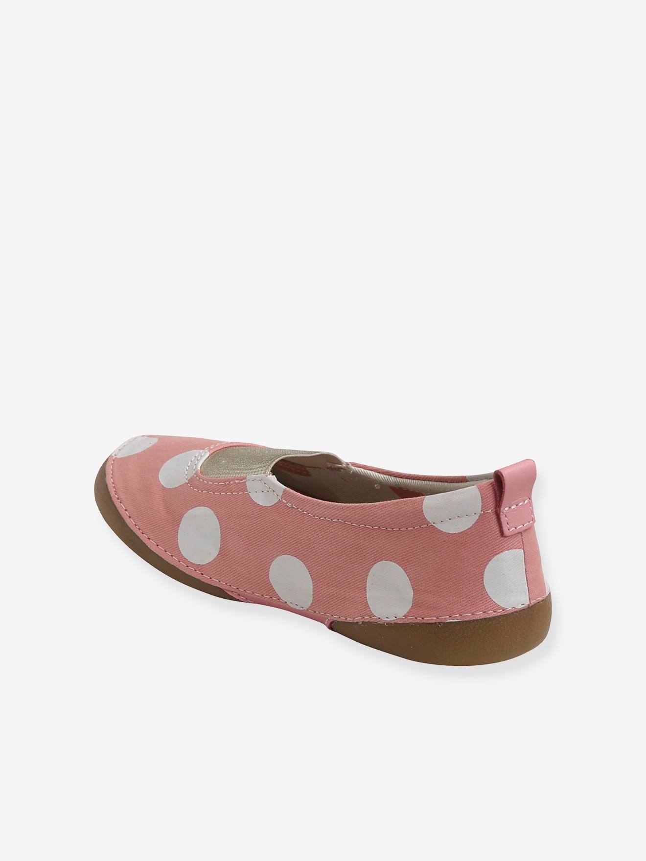 Vertbaudet Mädchen Stoff-Hausschuhe mit Gummizug - rosa