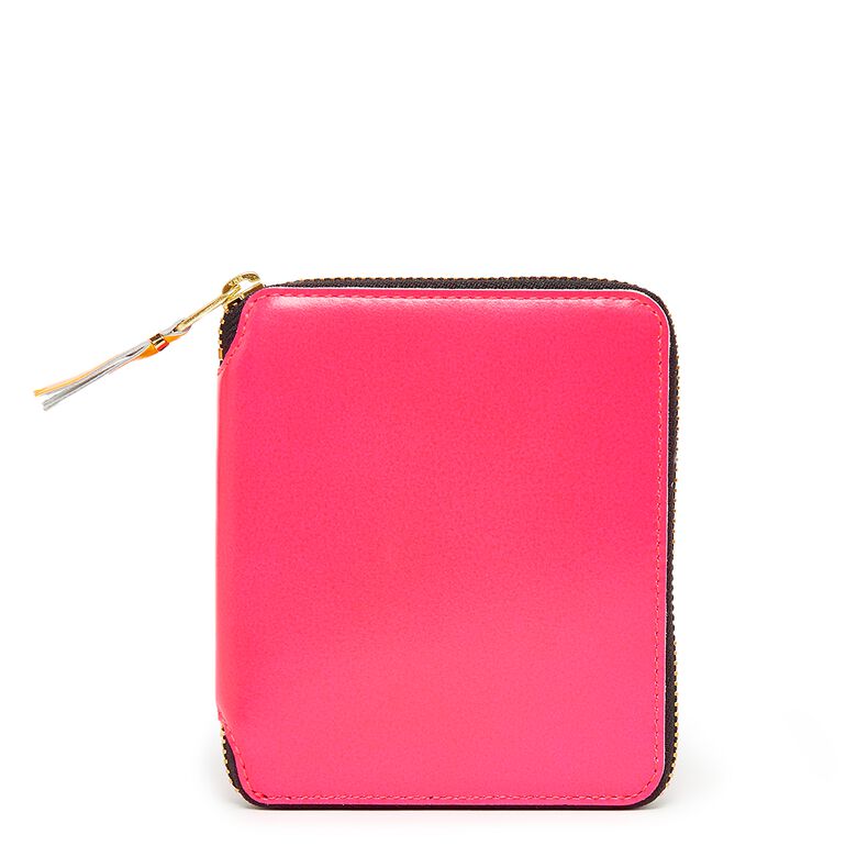 Comme des Garcons Wallet Super Fluo Leather Line pink