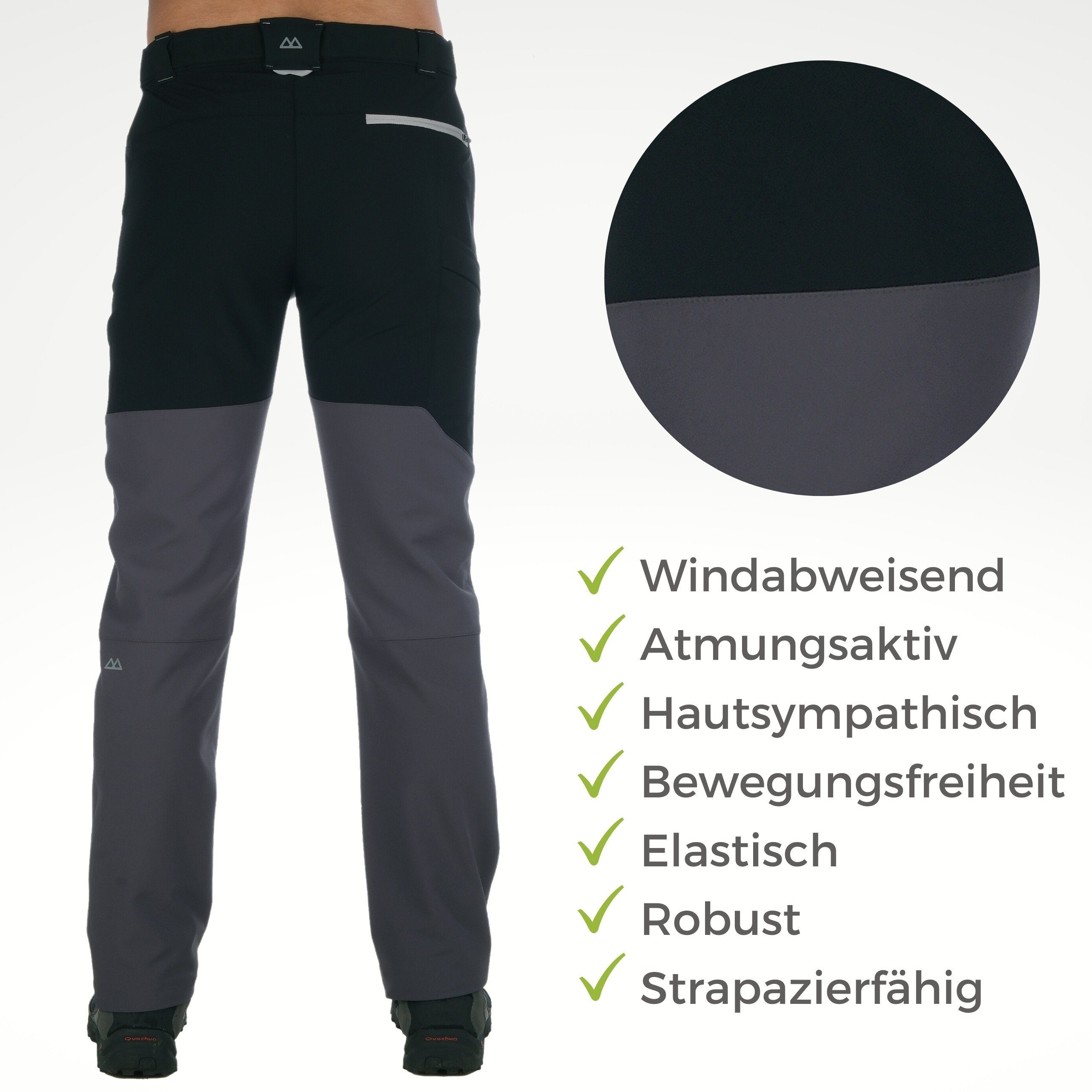 Kaymountain Trekkinghose Herren Wander Outdoor Winter Hose Milez Hybrid four Season Graphite 58