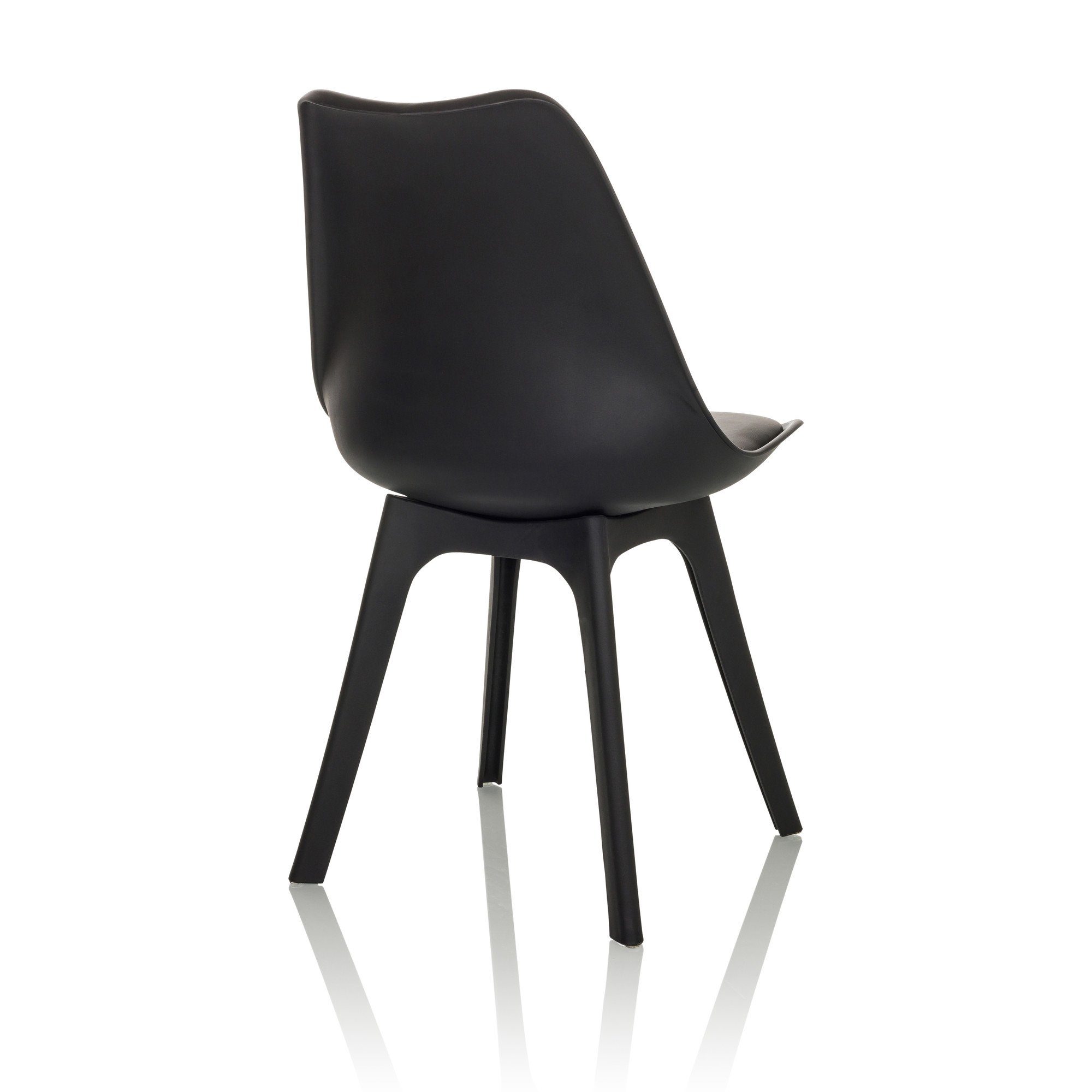 hjh OFFICE Schalenstuhl Schalenstuhl 4er Pack SCANDI P Kunststoff (4er Set), Esszimmerstuhl, Stuhl im skandinavischen Design, PU Sitzkissen