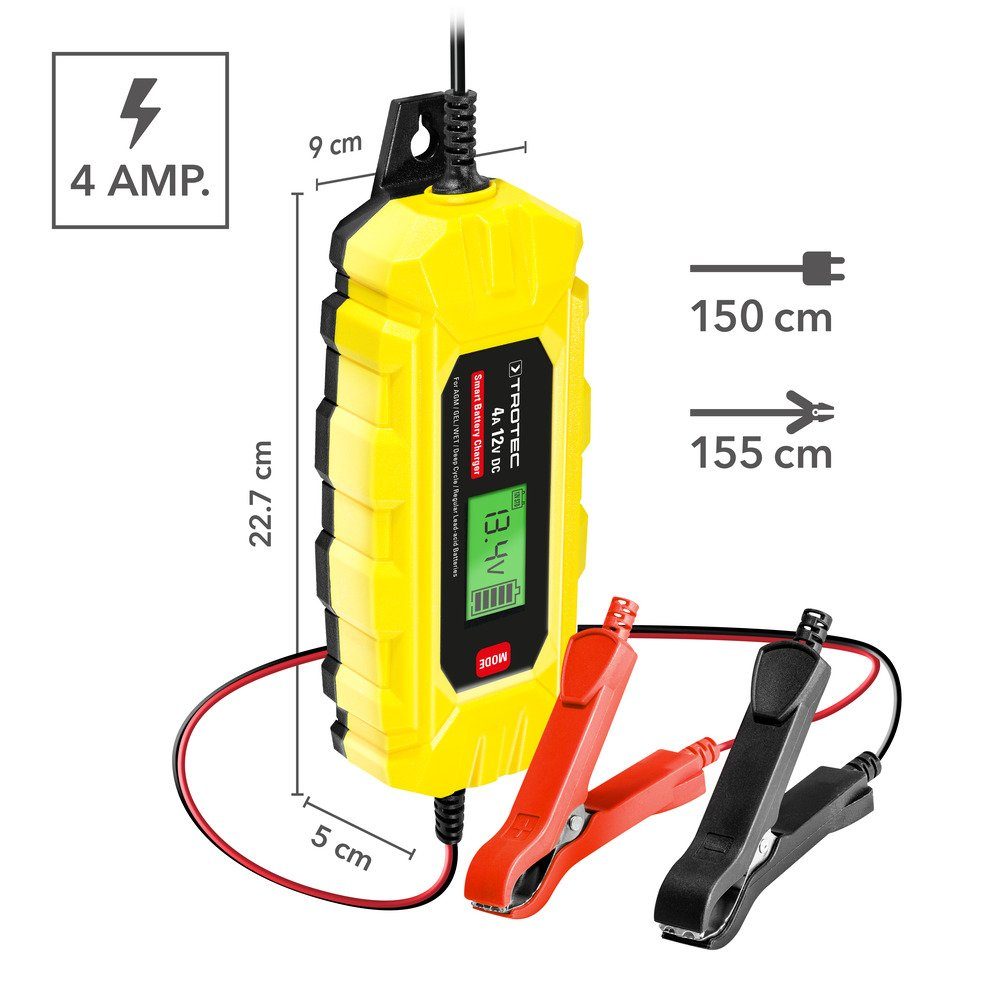 TROTEC PBCS 4A Autobatterie-Ladegerät (Winterlademodus)