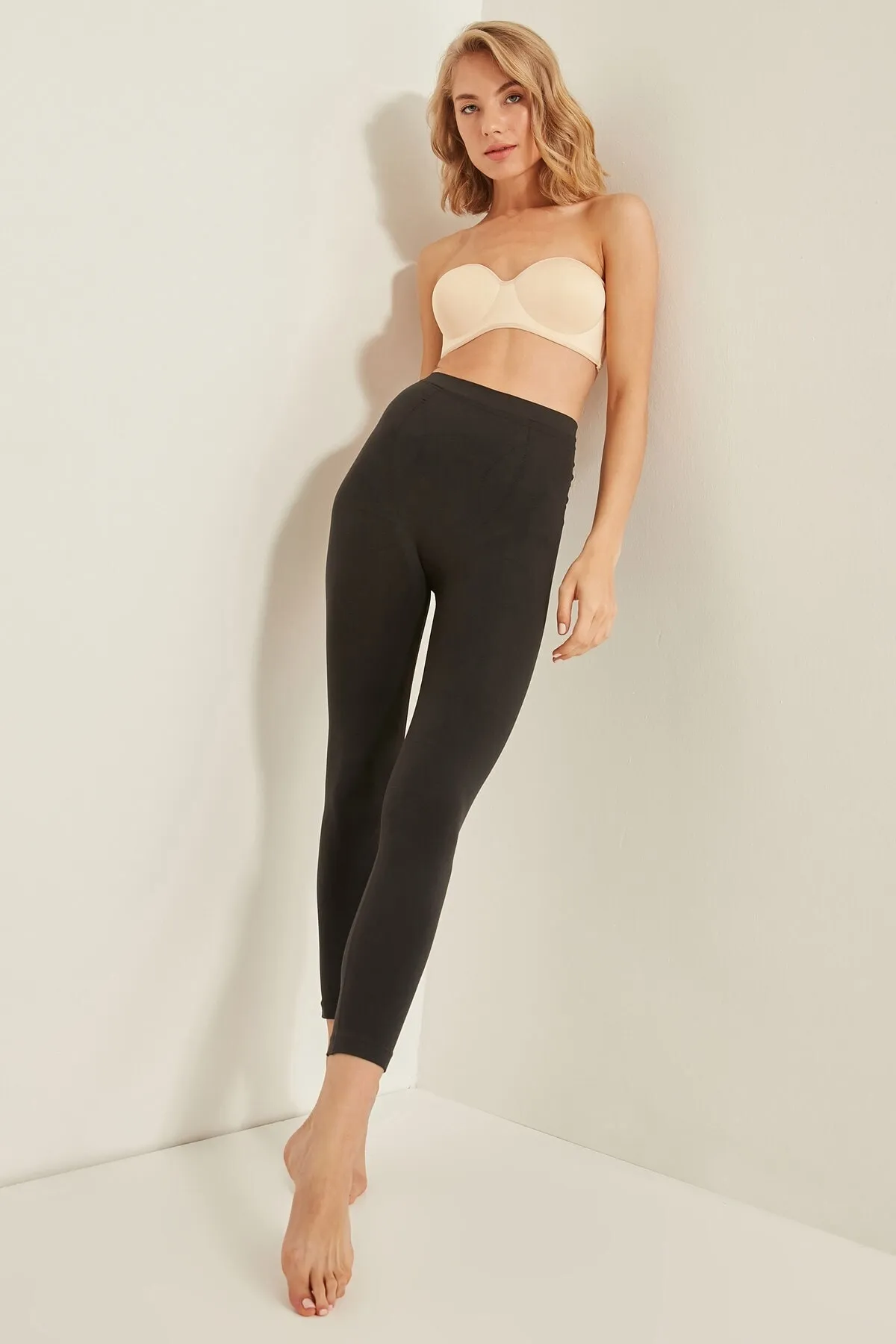C&City  C13810 Damen Nahtlose Korsettstrumpfhose Anthrazit