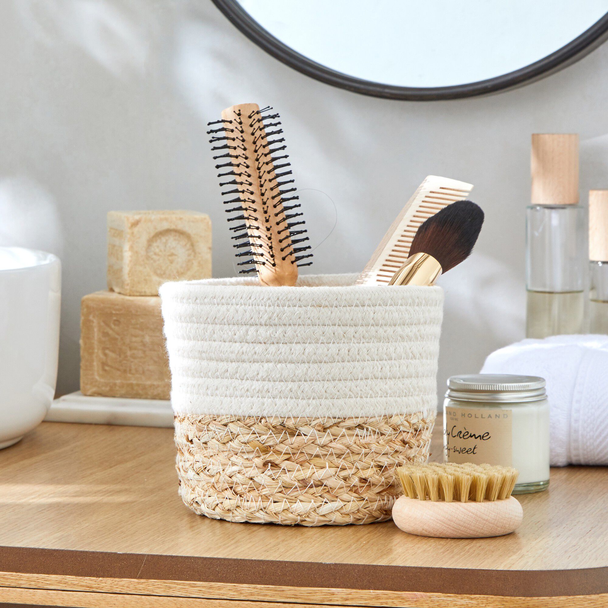 Panier bi-matière corde coton