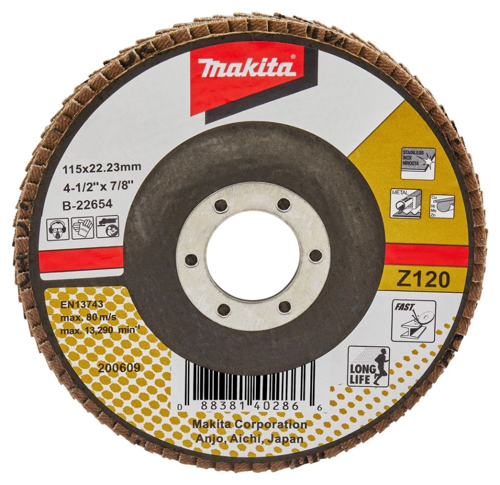 Makita Accessories B-22654 Δίσκος με πτερύγια 115mm Z120