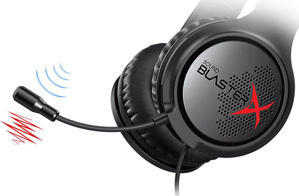 Creative Sound BlasterX H3 Gaming-Headset (Mikrofon abnehmbar, Rauschunterdrückung, für PC, PS4 und XBOX One)