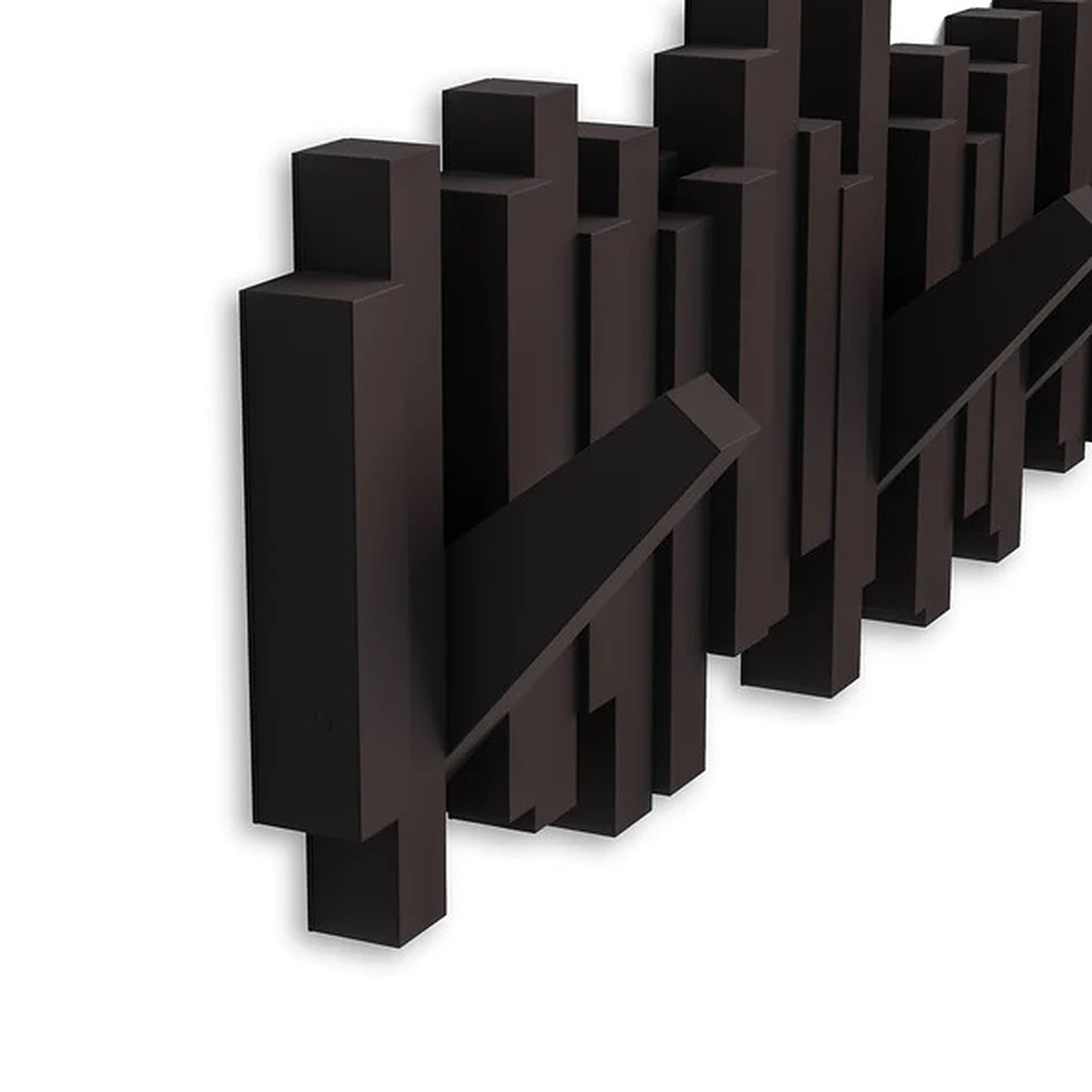 trends4cents UMBRA STICKS HOOK ESPRESSO 318211-213 platzsparende Garderobenleiste mit 5 beweglichen Haken
