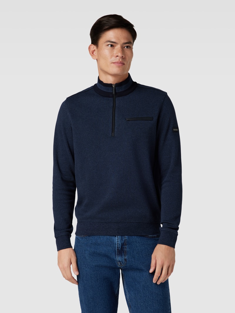 Sweatshirt mit Stehkragen in marineblau