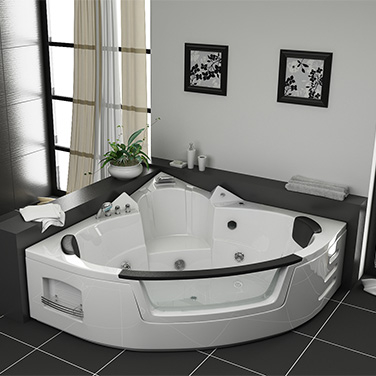 PureHaven Whirlpool 152x152 cm Heizung Reinigungsprogramm & Lichttherapie Wasserfall 12 Hydrojets