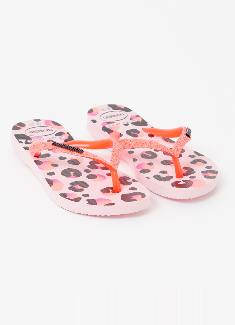 Sandale Havaianas Slim cu imprimeu leopard
