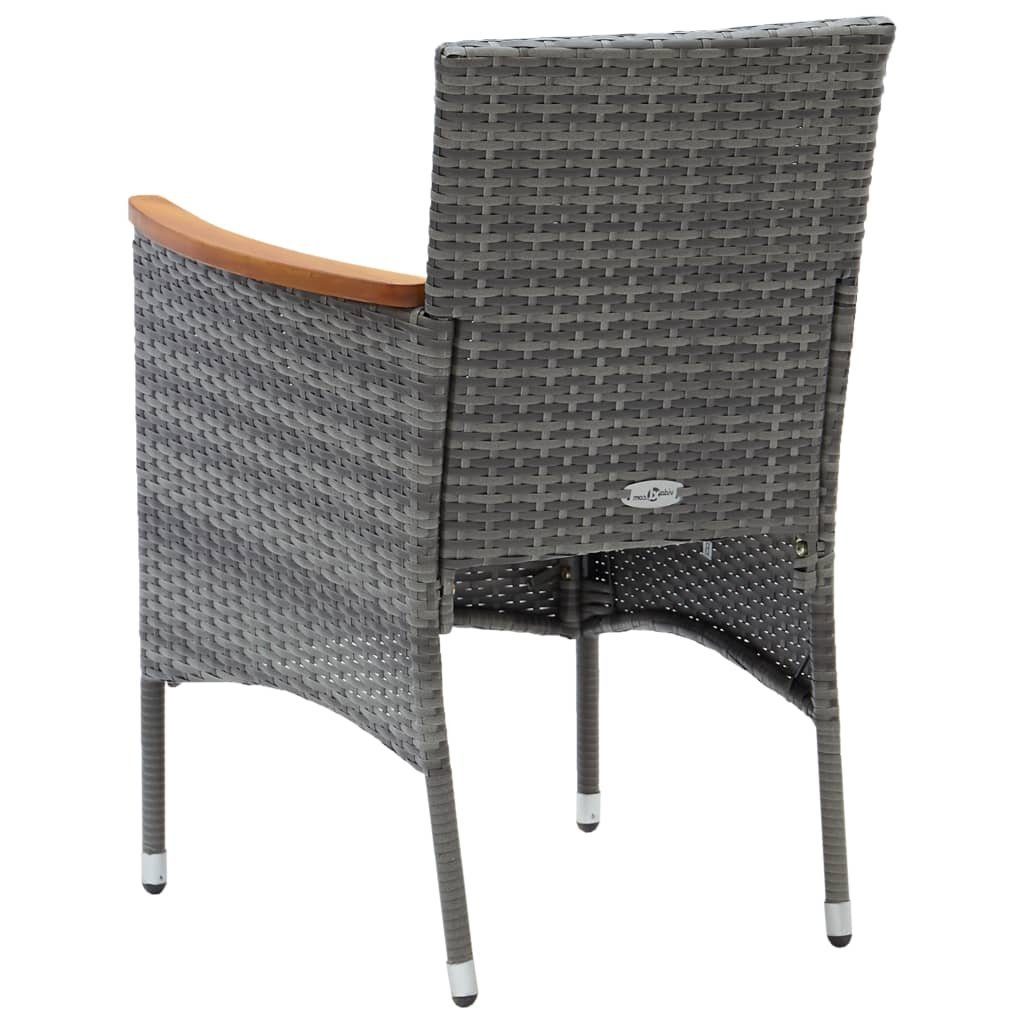 vidaXL Gartenstuhl Garten-Essstühle 4 Stk. Poly Rattan Grau (4 St)
