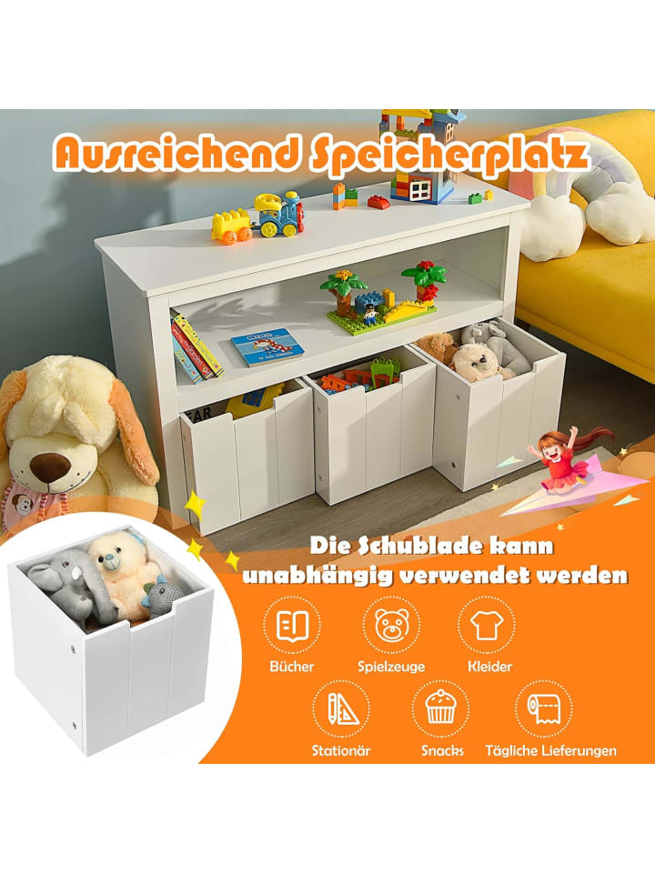 COSTWAY Sideboard mit 3 Schubladen in Weiß günstig kaufen onesize