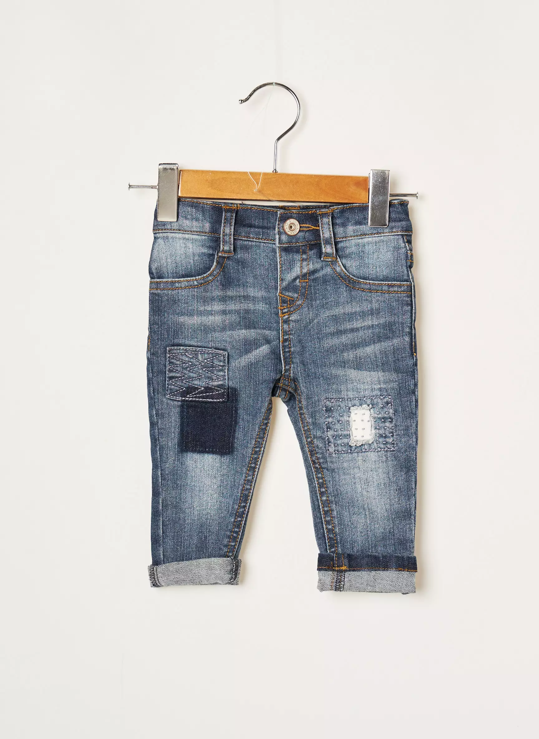 3 Pommes Pantalons Droits Garcon couleur bleu