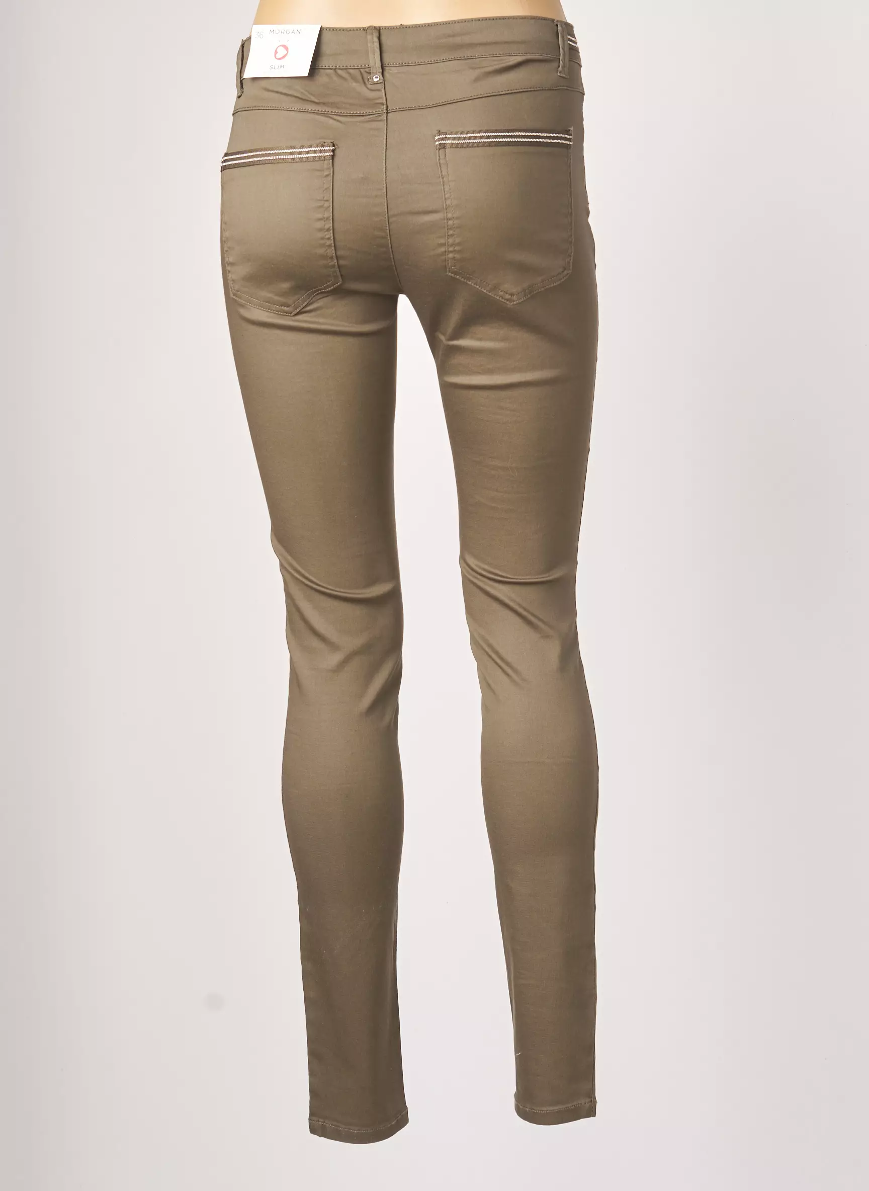Morgan Pantalons Slim Femme couleur vert