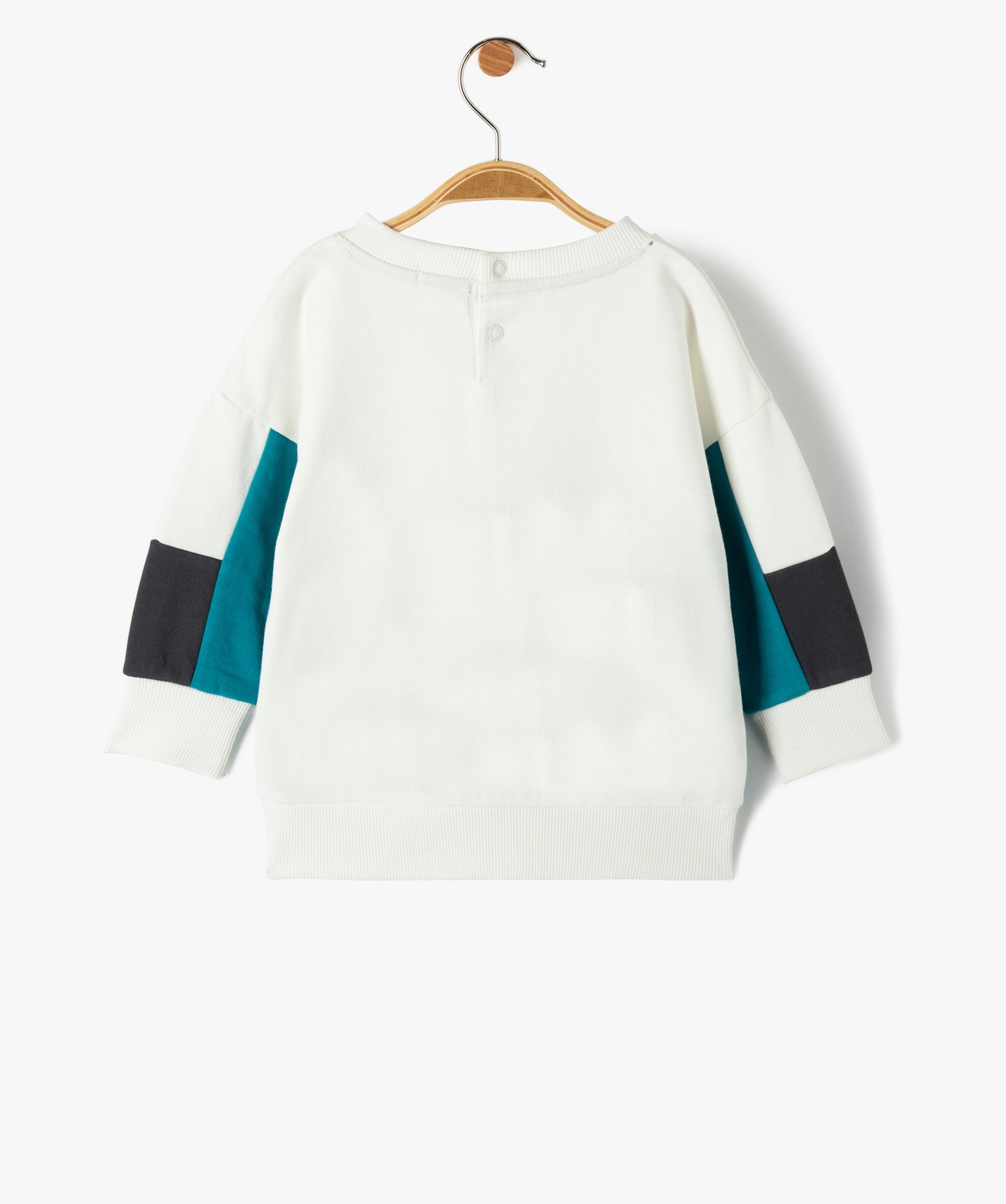 Sweat bébé Garçon en molleton tricolore ecru | GEMO