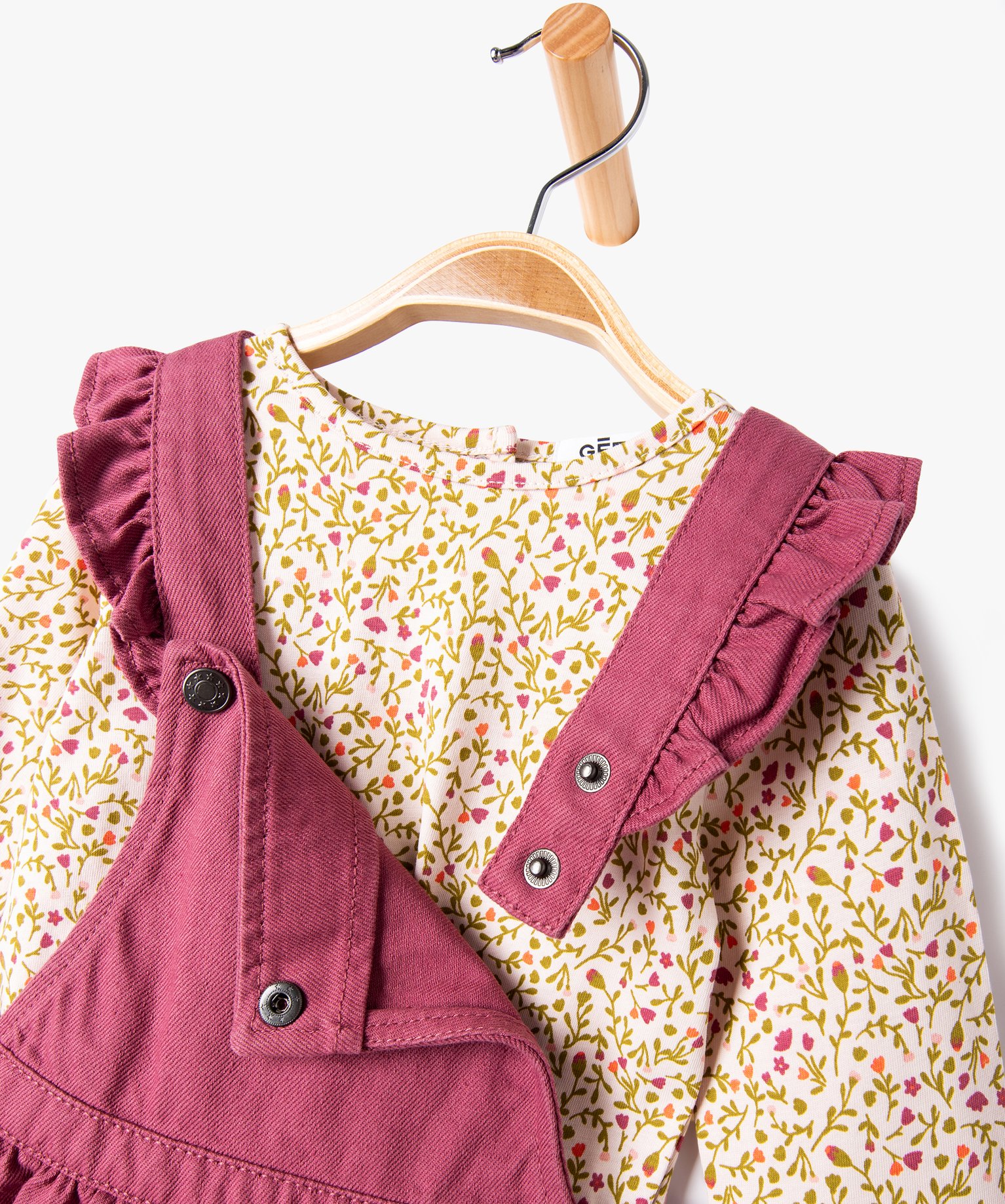 Ensemble bébé fille 2 pièces : robe + tee-shirt à manche... rose | GEMO