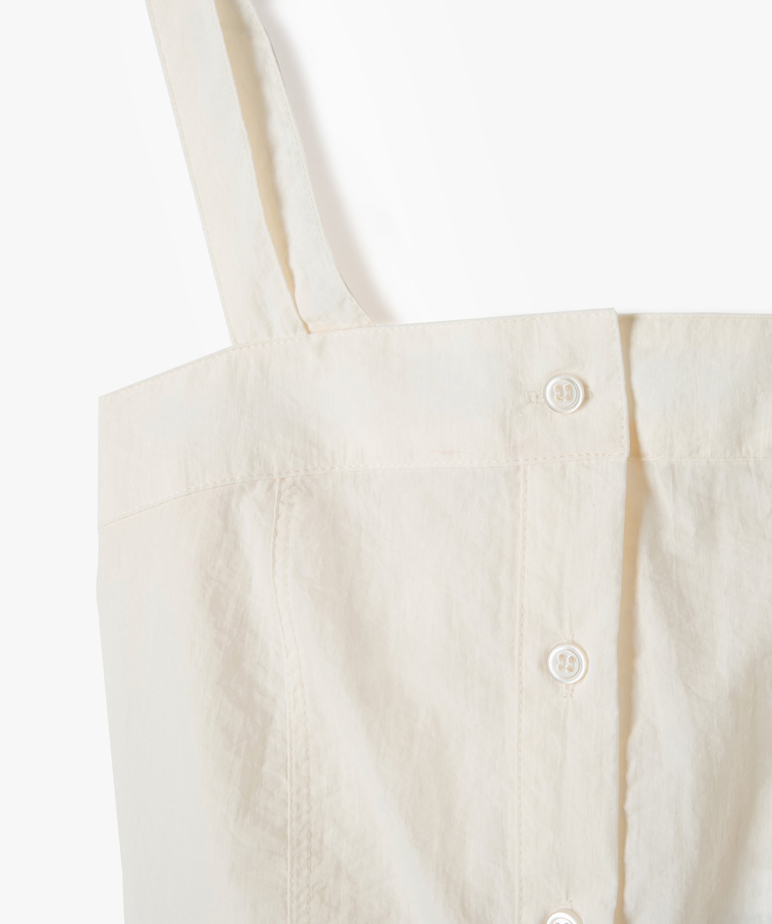 Débardeur en toile de parachute boutonnée sur l’avant fille ecru | GEMO