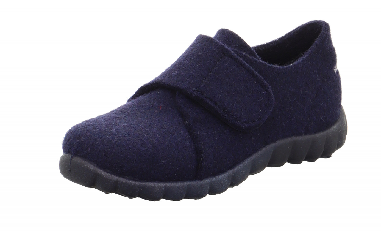 HAPPY - Blau Hausschuh mit Klettverschluss