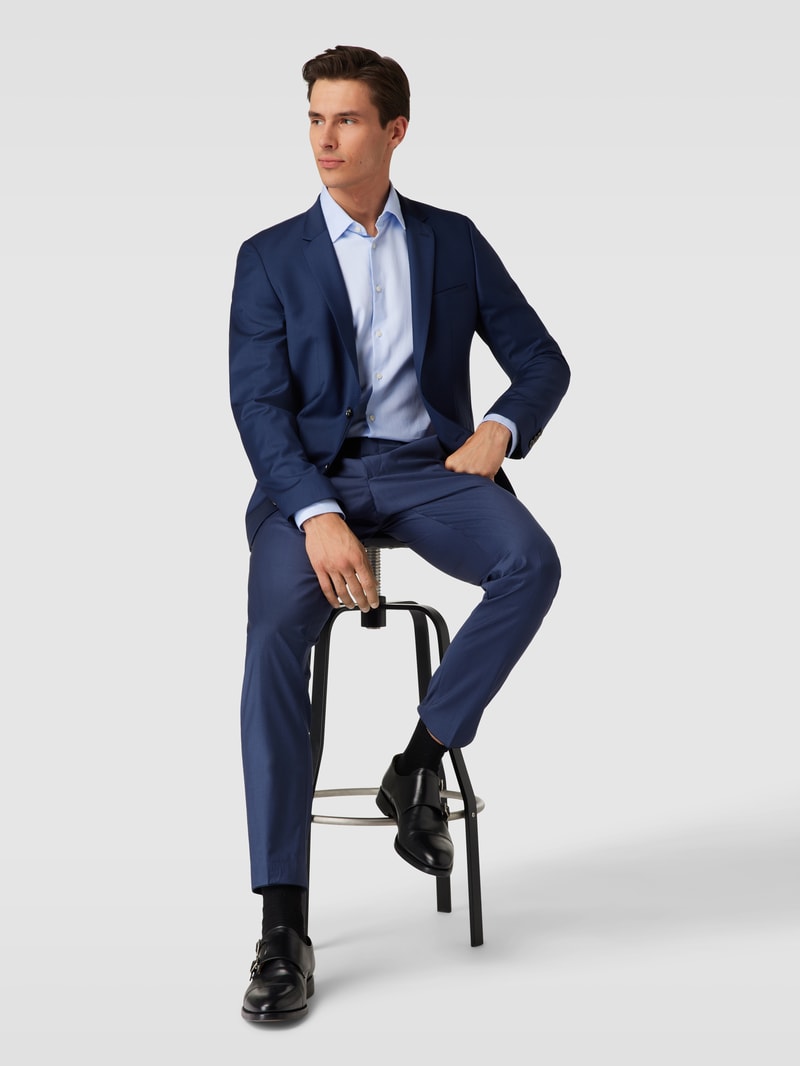 Stoffhose mit Bügelfalten Modell 'Franco' in marineblau