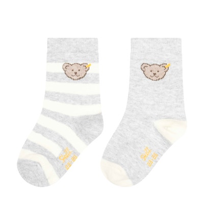 Socken 2er Pack GOTS, hellgrau