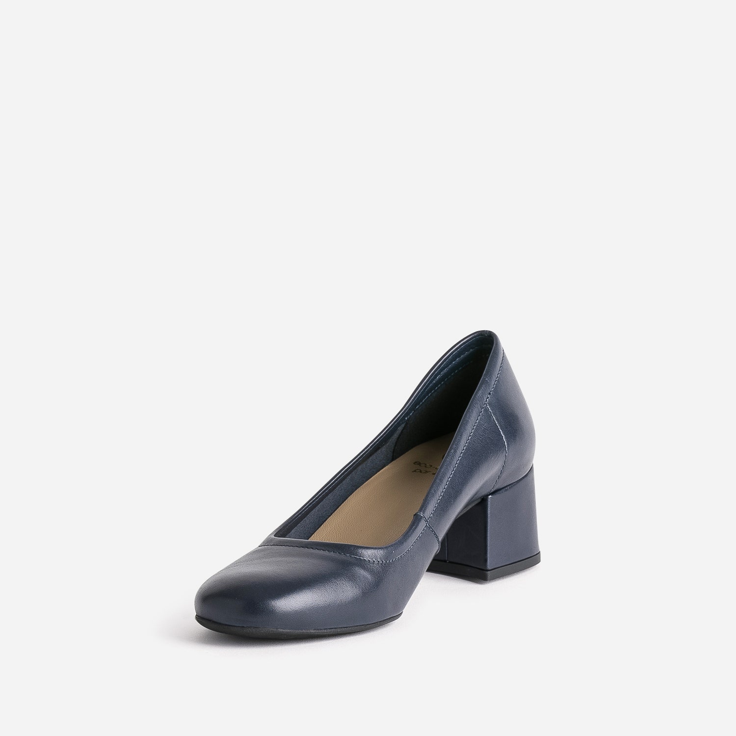 Escarpin bleu marine éco-conçu en cuir