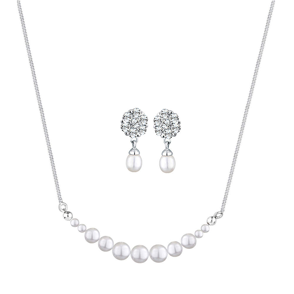 Elli PREMIUM Elli PREMIUM Ensemble de Bijoux Femme Ensemble Classique avec Cristaux en Argent  Bijoux