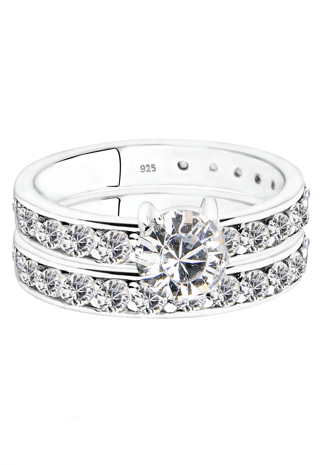 Set di anelli impilabili da donna Elli con cristalli in argento sterling 925