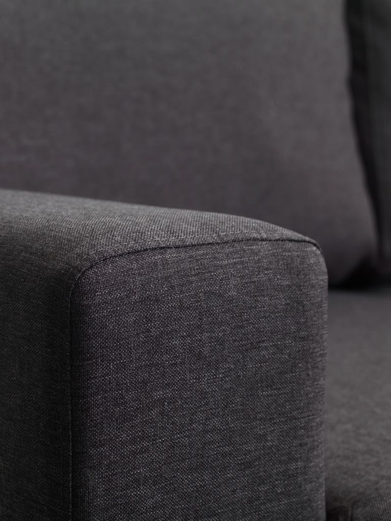 MARSLEV Sofa rozkładana z szezlongiem MARSLEV ciemnoszara
