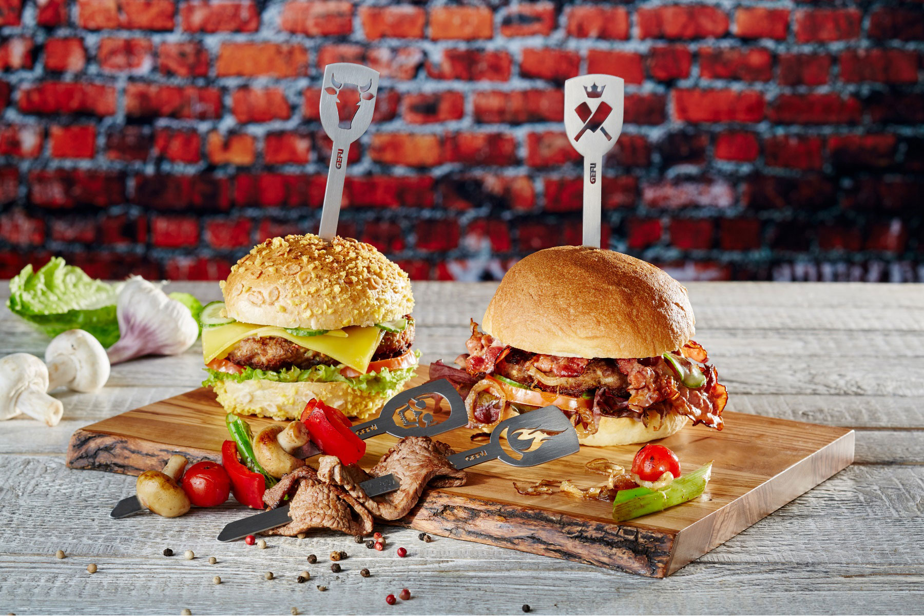 GefuHamburger-Spieße