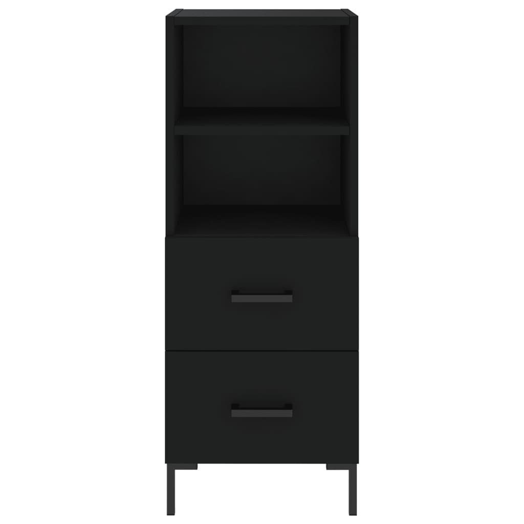 vidaXL Sideboard Sideboard Schwarz 34,5x34x90 cm Holzwerkstoff (1 St)