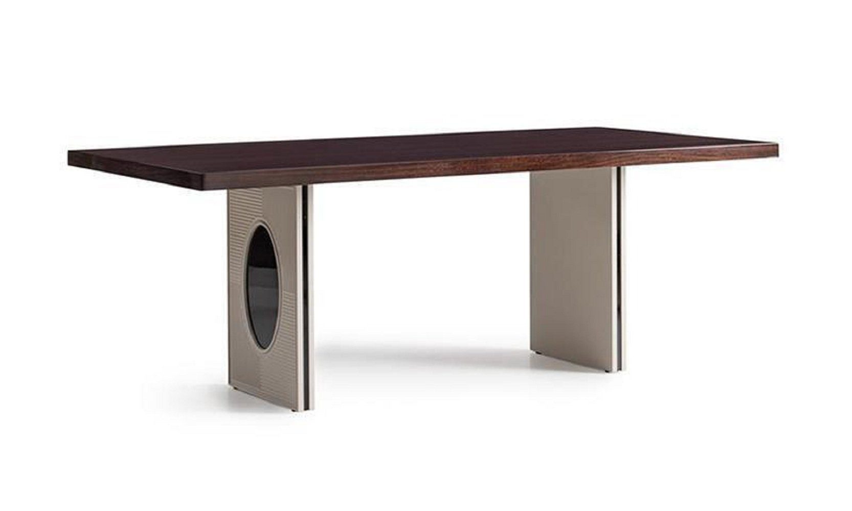 JVmoebel Esszimmer-Set Essecke Esszimmer Essgruppe Luxus Esstisch Stühle Beige Holz Set 7tlg, (7-St., 1x Esstisch + 6x Stühle), Made in Europa