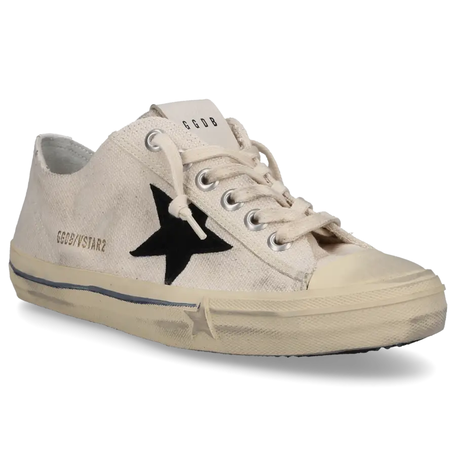 Golden Goose - Damenschuhe V-START 2 Canvas - weiß