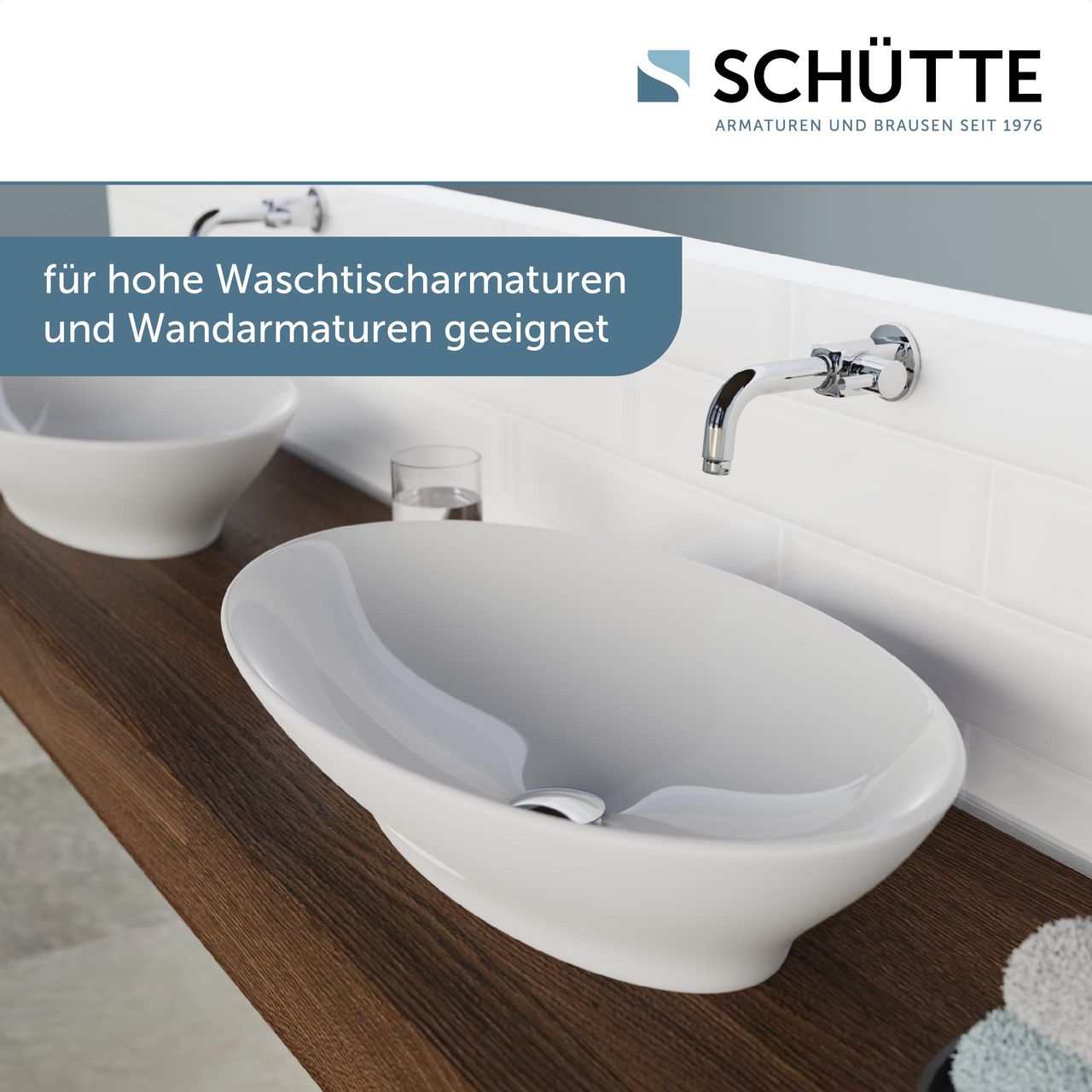Schütte Aufsatzwaschbecken TASSONI BOWL, freistehendes Waschbecken 59 x 40 cm