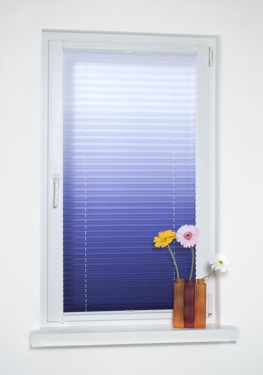 Bella Casa Klemmfix-Plissee verspannt, 60 x 130 cm, farbverlauf blau