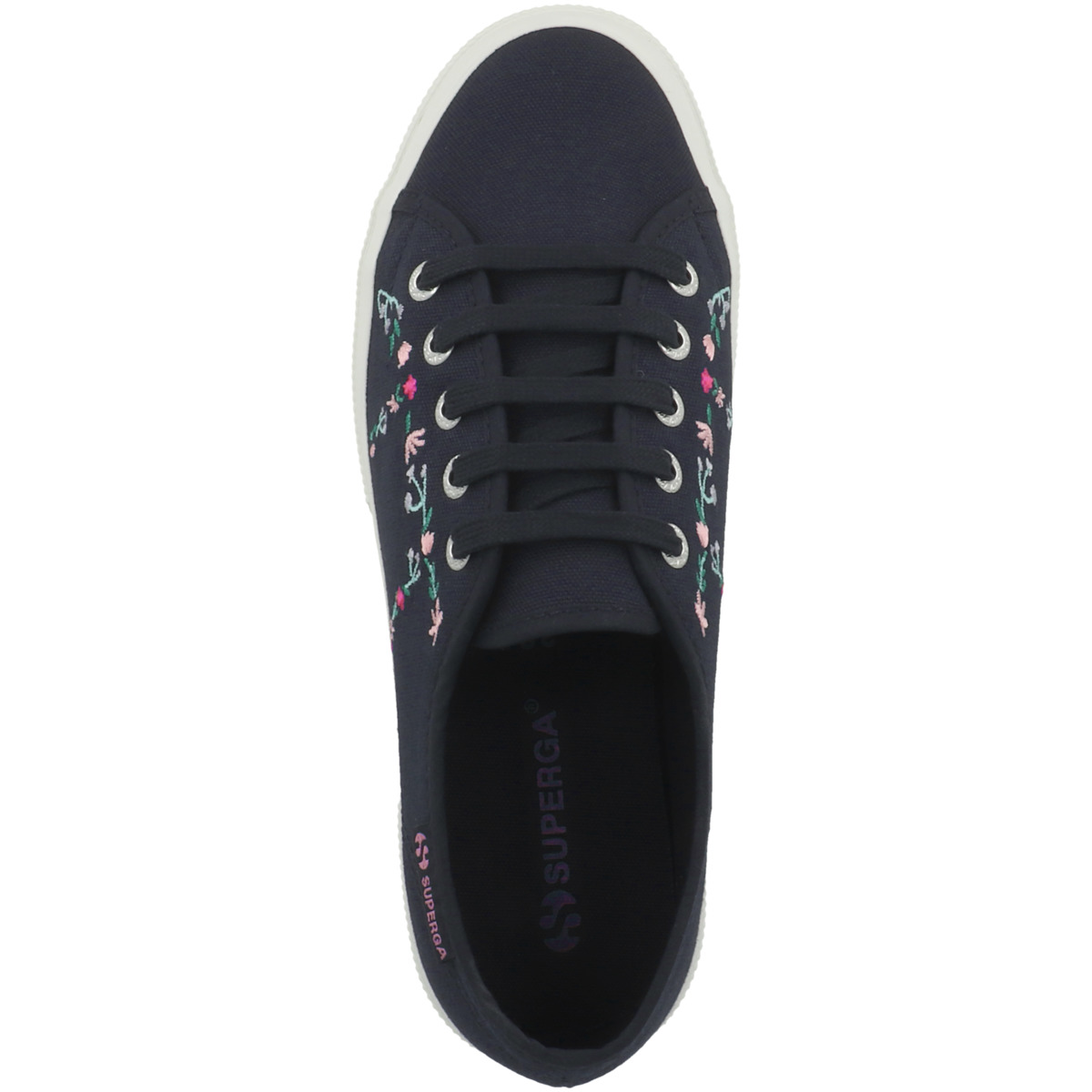 Superga 2750 Little Flower Embroidery Sneaker Low blau