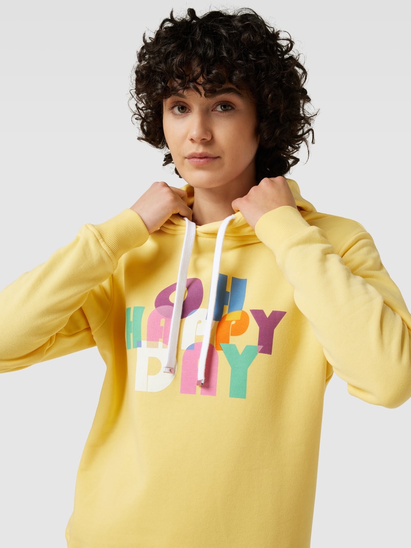 Hoodie mit Statement-Print in gelb