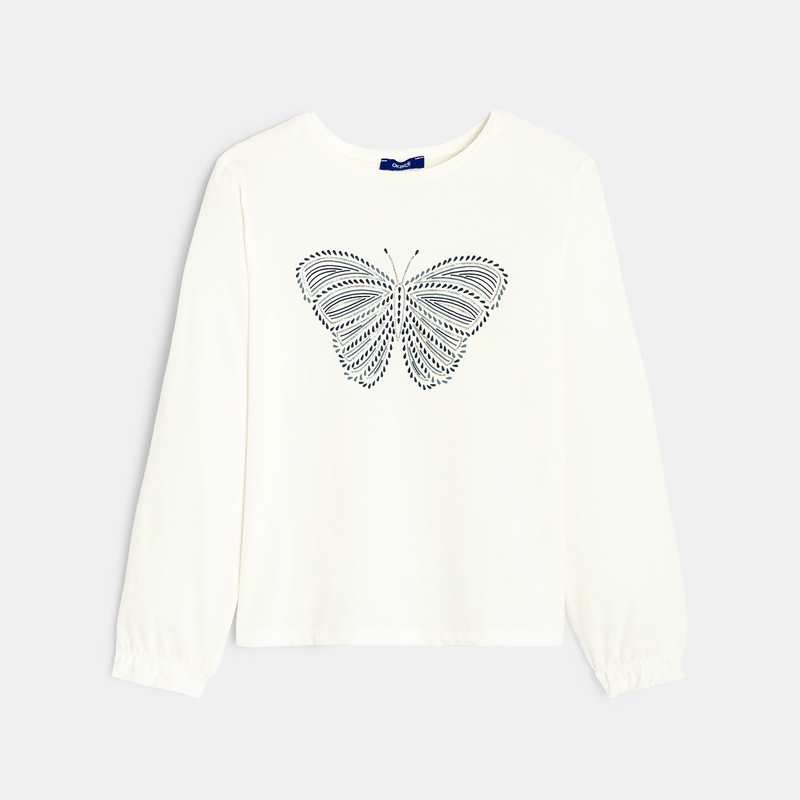 T-shirt à motif pailleté bleu fille